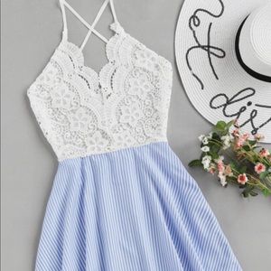 Cute blue white lace dress